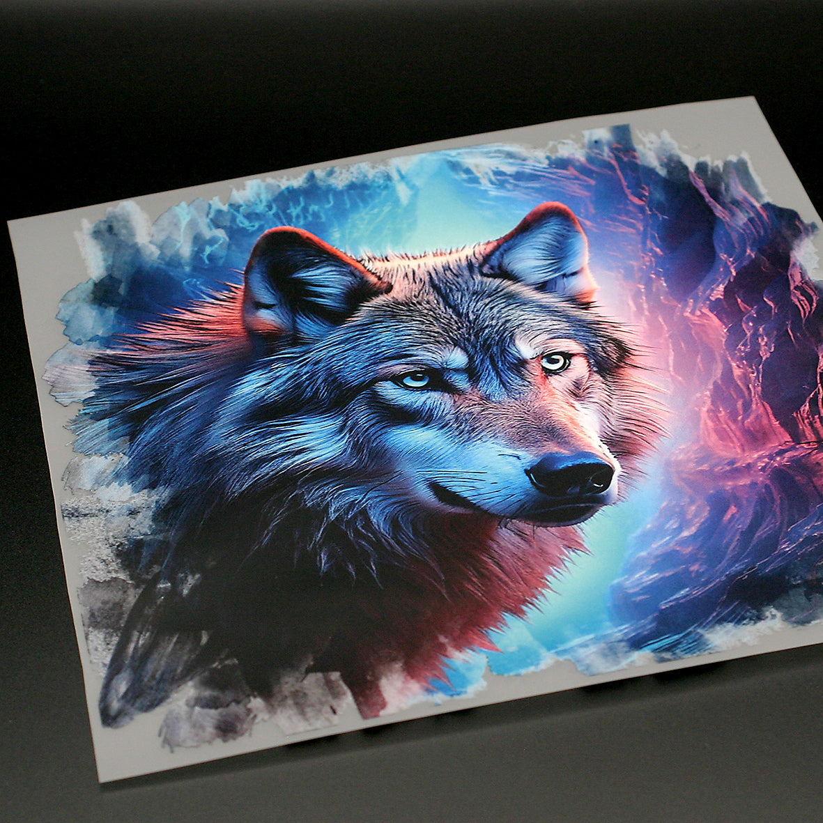 Dimensionsriss Wolf Bügelbild