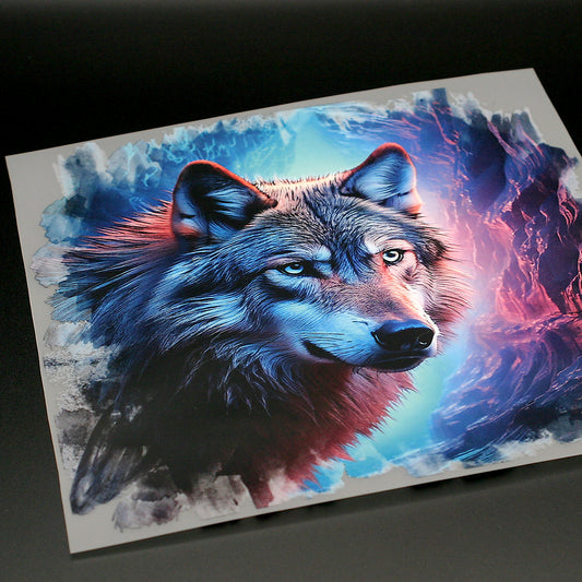 Dimensionsriss Wolf Bügelbild
