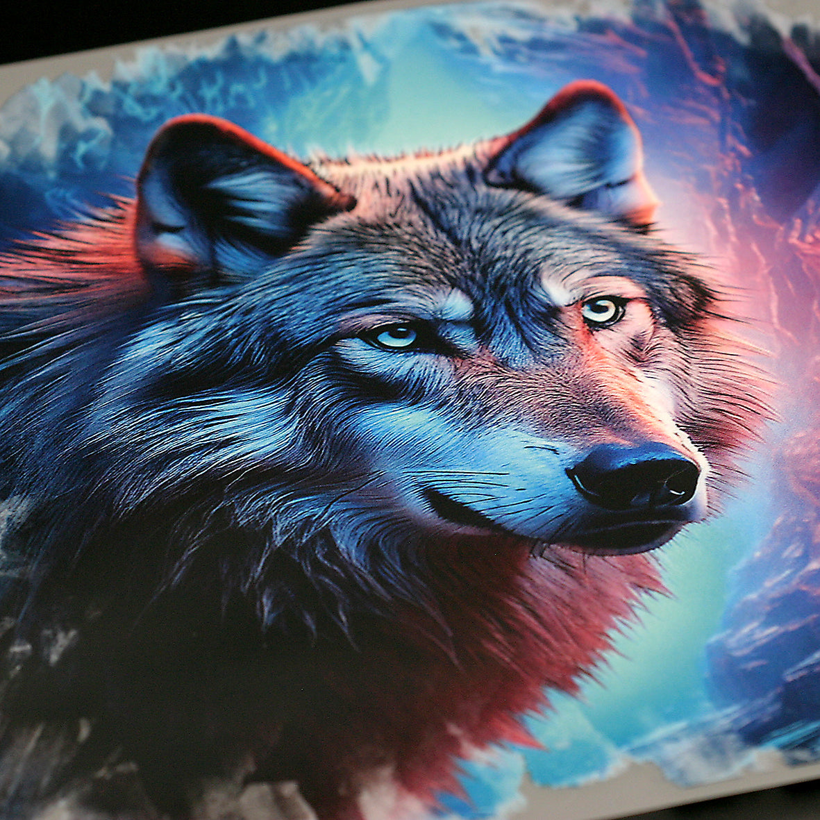 Dimensionsriss Wolf Bügelbild