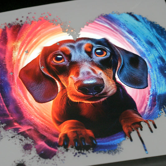 Love Hund Dackel Bügelbild