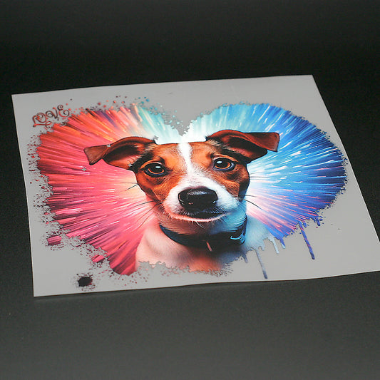 Love Hund Jack Russel Bügelbild