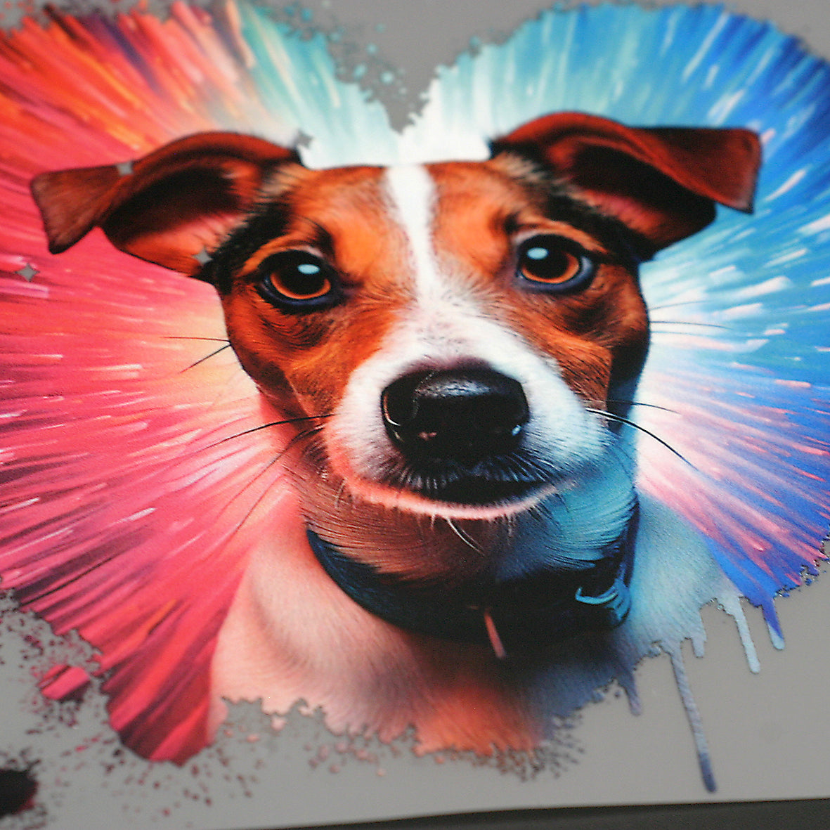 Love Hund Jack Russel Bügelbild