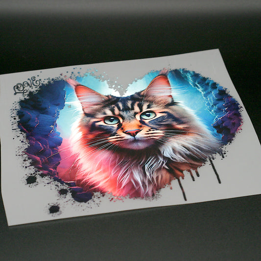 Love Katze MaineCoon Bügelbild