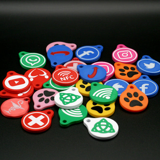 Schlüsselanhänger NFC-Tag Social Media Motive