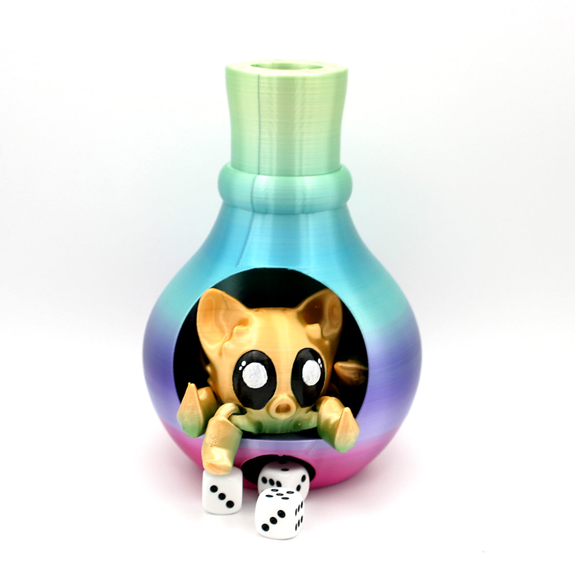 Würfelturm Flasche mit Octopus-Kitty