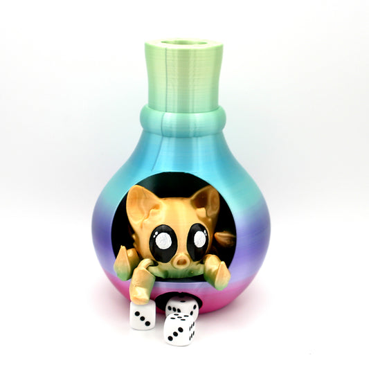 Würfelturm Flasche mit Octopus-Kitty