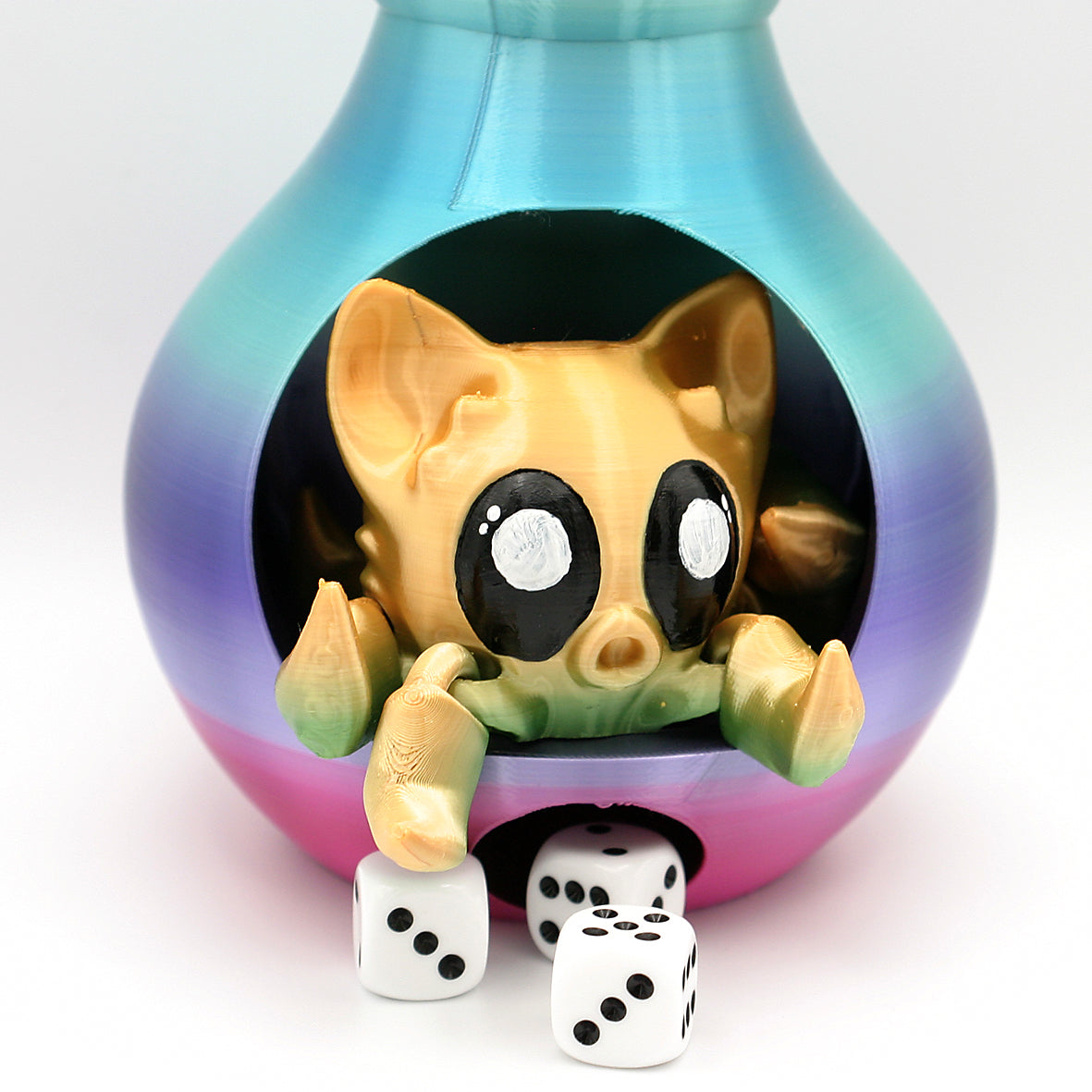 Würfelturm Flasche mit Octopus-Kitty
