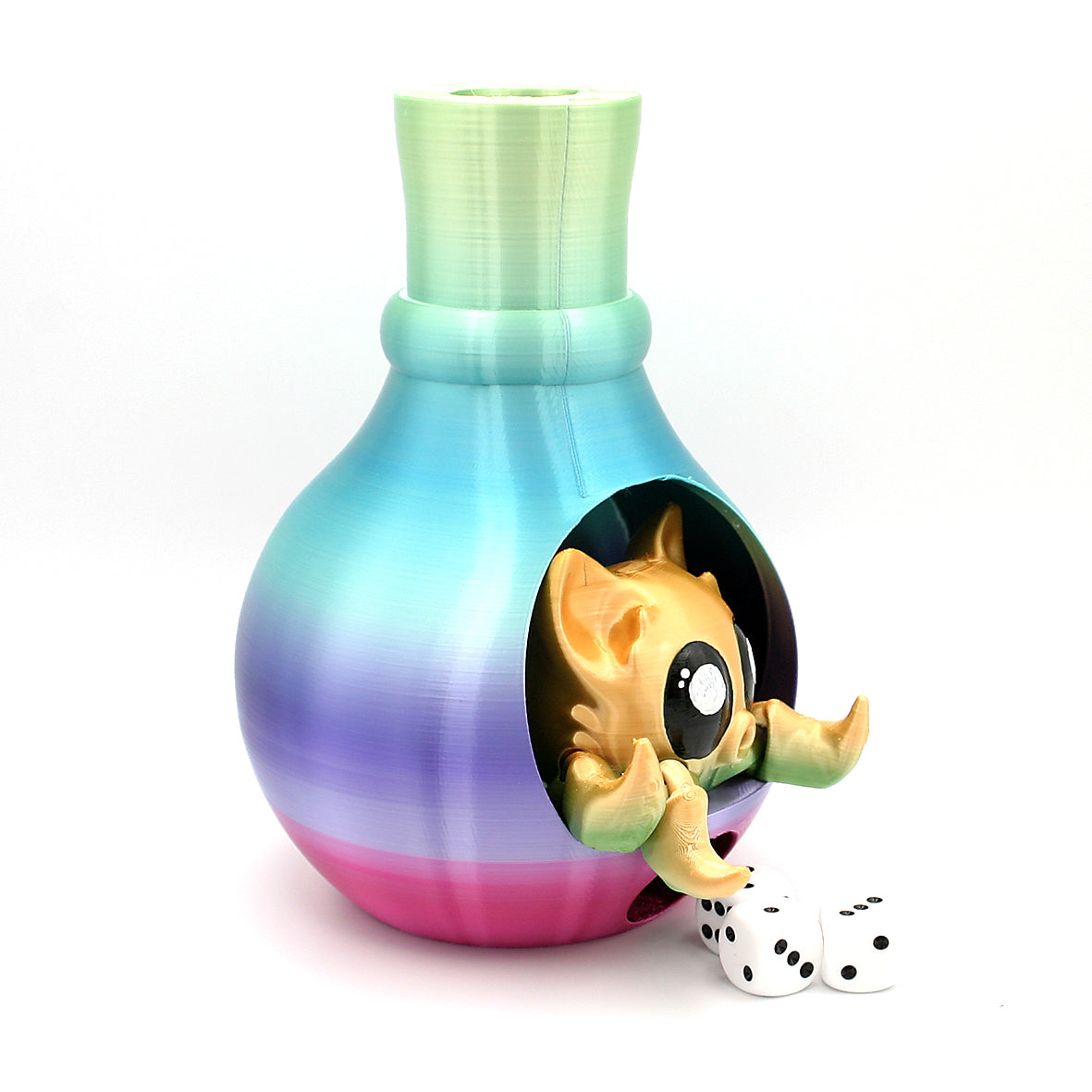 Würfelturm Flasche mit Octopus-Kitty